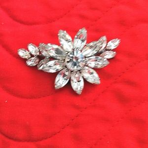 PRICE REDUCED - Vintage Brooch - Rhinestone and Silvertone $18